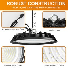 8 Pack 300W UFO Led High Bay Light Shop Warehouse Factory Commercial Industrial