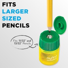Ticonderoga My First Pencil Sharpener, 1 Hole, Large Barrel, Yellow/Green, Pa…