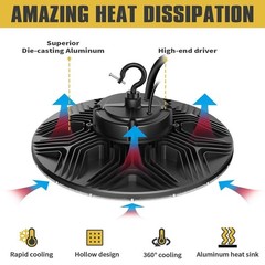 200W AC 100-277V LED High Bay Light Fixture Warehouse Garage Factory Shop Lights