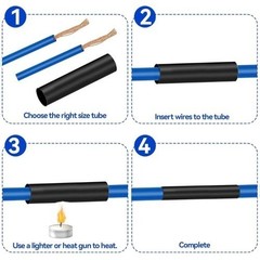 6mm 1/4 Inch Heat Shrink Tubing 9.8FT 21 Ratio Black Electri Size: 1/4 X 9.8ft