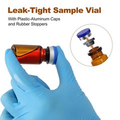 10ml Glass Vials 100Pack Amber Glass Headspace Vials with Plastic-Aluminum Flip