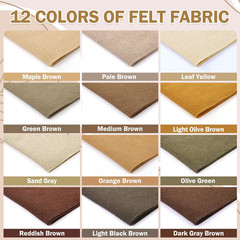 12 Roll 8″X35″ 1.4Mm ⭐Thick Soft Felt Fabric Sheet⭐ 12 Assorted Brown Series.