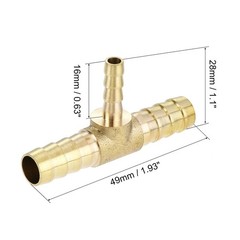 uxcell Reducing Barb Hose Fitting Tee T Shape 5/16″ x x 3/16″, Brass