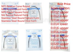 30X Dental Ortho NITI/Stainless Steel Arch Wire Round Oval/Nature/Square Form