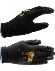 12 Pair Diesel Black Safety Gloves Latex Coated Grip Cut Resistant