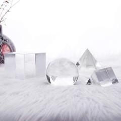 Crystal Photography Prism Set Ball Cube Triangular Pyramid 4 Pack 50mm