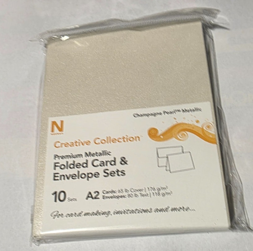 Neenah® Creative Collection™ Card And Envelope Set, Champagne Pearl Met # 91326