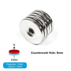 LOT Strong Countersunk Ring Magnets 20mm Diameter Rare Earth Neodymium Hole 5mm