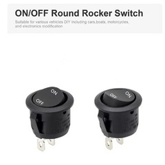 12V round Rocker Switch AC 6A/250V 10A/125V SPST 2 Pin 2 Position On/Off T