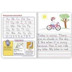Blue Primary Journal for Kids 100 Sheets Blank and Ruled Composition Book