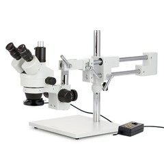 AmScope 3.5X-90Trinocular Stereo Boom Microscope+4K 8MP HDMI Camera + Fiber LED