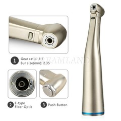 Dental Fiber Optic Light Contra Angle Handpiece 1:1/1:5/20:1 Red Blue Green Ring