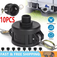 10PC 275 330 Gallon IBC Tote Water Tank Drain Adapter 2″Cam Lock for Garden Hose