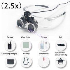 Dental Surgical Medical Loupes Binocular Magnifying Glass With 5W LED Head Light
