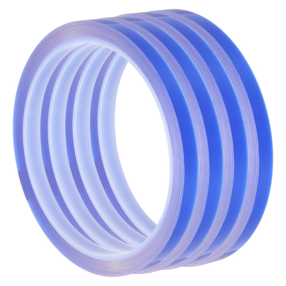 4 Rolls Blue 0.2 Inch x 36 Yards PET Film Electrical Tape 6mm x 33m