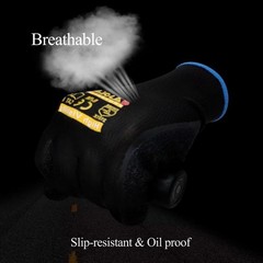 12 Pair Gasoline Black Safety Gloves Latex Coated Grip Cut Resistant