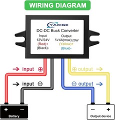 DC 24V to 5V 4A (max) 20W Step-Down Voltage Regulator – Waterproof Step-Down Mod