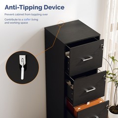 4-Drawer Tall File Cabinet with Independent Locks, Letter-Size Hanging Anti-Tip