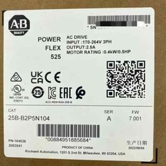 Allen-Bradley 25B-B2P5N104 PowerFlex 525 AC Drive 240V 0.4kW 25BB2P5N104