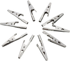 10-Pack 51mm Stainless Steel Alligator Clips for Electronic Testing