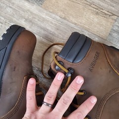 Avenger Reflex Mid Mens Work Boots Sz 9 Brown Black Leather Lace-Up Safety *read