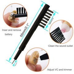 8 Pieces Hearing aid Amplifier Cleaning Tools, Earbuds/Headphones Black