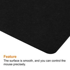 14″x13″ Mouse Pad Felt Dual Side Desk Pad Writing Mat for Office Home Black