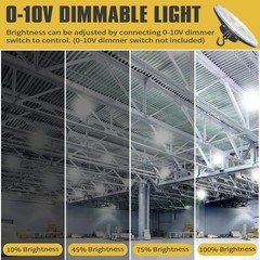 200W AC 100-277V LED High Bay Light Fixture Warehouse Garage Factory Shop Lights