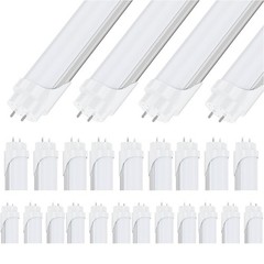 LED Tube 4ft T8 T12 22W 6000K Cool White Milky 25 Pack HMINLED Tubes Frosted
