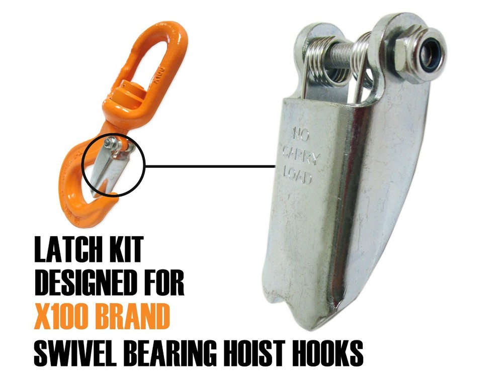 Forged Latch Kit for X100 Swivel Bearing Alloy Hooks, Notched Tip, Replacement