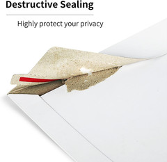 Rigid Mailer Self Seal Photo Document Mailers, Stay Flat White Cardboard Shippin