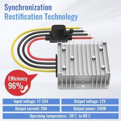 240W 20A Voltage Reducer DC 17-55V to 12V Step Down Converter Regulator,DIY