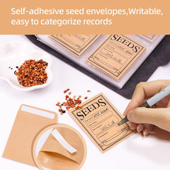 100Pockets Seed Storage Organizer Binder Seed Collecting Book for Garden Flowers