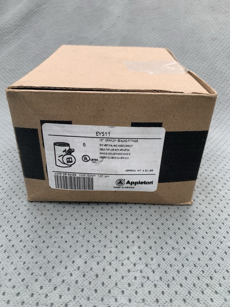APPLETON ELECTRIC EYS-11 EYS Sealing Fitting, Grayloy, 1/2”
