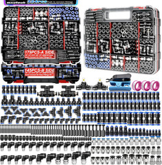 Mxuteuk 324PCS Air Line Quick Connect Fittings,1/8″,1/4″,5/16″,3/8″,1/2″,4/6/8/1