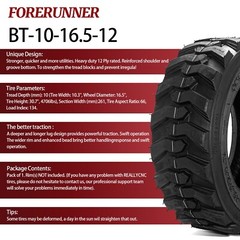 10×16.5 for Bobcat Skid Steer Tire 10-16.5 12PR Heavy Duty Industrial Tire