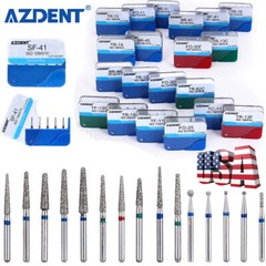 20Packs AZDENT Dental FG Diamond Burs For High Speed Handpiece Medium FG 1.6mm
