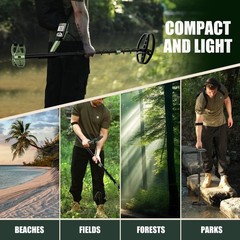 Professional Metal Detector for Adults,12″ IP68 Waterproof Search Coil with L…