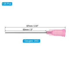 25Pcs 2 inches 20G Blunt Tip Dispensing Needles with Lure Lock