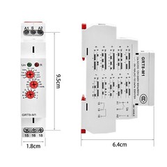 GRT8-M1 Multifunction Time Relay,DIN Rail AC/DC 12V~240V Timer Relay 16A 1×SPDT