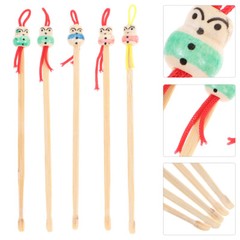 5 Pcs Ear Picker Spoon Wax Wooden Earwax Removal Tool Eye-catching Baby