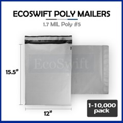 1-10000 12 x 16 “EcoSwift” Poly Mailers Envelopes Plastic Shipping Bags 1.7 MIL
