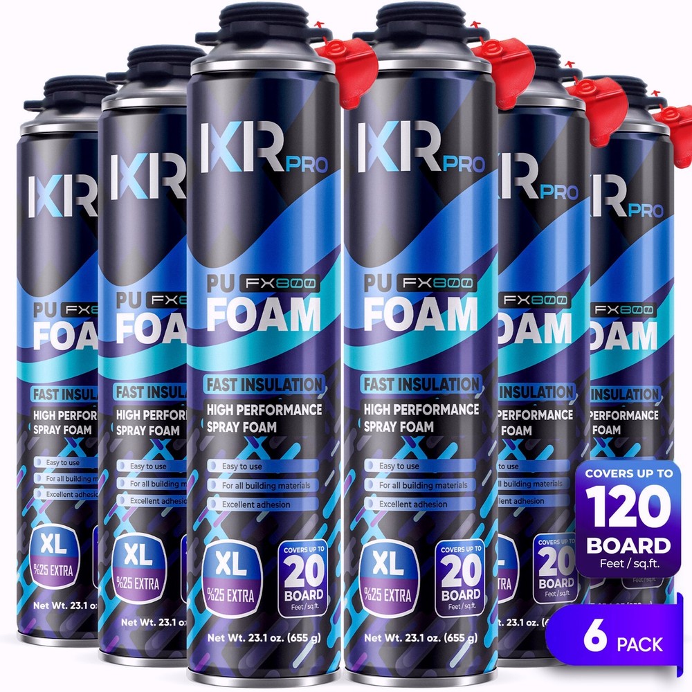 Spray Foam Insulation Can (6 x 23.1 oz. (655 g)) Expanding Foam Sealant