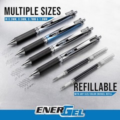 Pentel EnerGel RTX Retractable Liquid Gel Pen, Chill Expressions Pack, 0.7mm