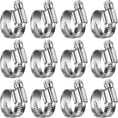 Heavy Duty Hose Clamp Size#8, 5/8 to 1 Inch Adjustable Worm Gear Drive Hose Clam