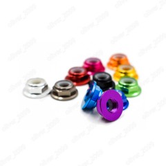 Multicolor Aluminum 6061 Hex Flange Lock Nut With Nylon Insert M2 M3 M4 M5 M6 M8