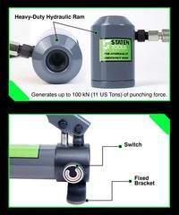 1/2″ – 2″ Hydraulic KO Set | 8 Ton | 6 Dies | 11-16 Gauge | Staten Tools