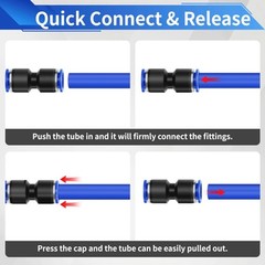 Push to Connect Air Hose Fittings Kit with Tubing Cutter, 30 Pieces, 5/32 to 1/2