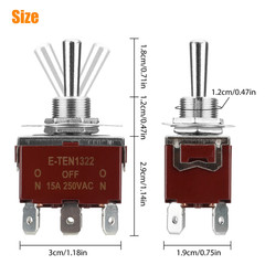 NEW HEAVY DUTY DPDT ON-OFF-ON TOGGLE SWITCH 20A 125V, 15A 250V Screw 3pcs