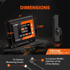 LiTime RS485 Real-time Monitoring Display For Golf Cart Home RV Lithium Battery